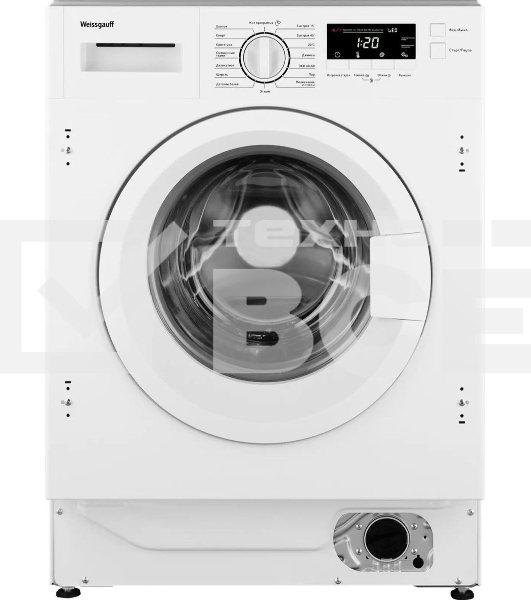 Встраиваемая стиральная машина Weissgauff WMI 6147 Inverter Steam класс:A+++, загрузка до 7кг, отжим:1400об/мин, белый
