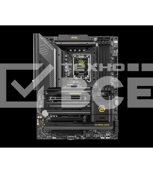 Материнская плата MSI MAG Z890 TOMAHAWK WIFI, LGA 1851, Intel Z890, 4xDDR5, 4xSATA, 4xM.2, 1xPCIe 5.0 x16, 2xPCIe 4.0 x4, 1xHDMI, 2xUSB-C Thunderbolt 4, 1xUSB-C 3.2 Gen 2, 3xUSB-A 3.2 Gen 2, 4xUSB-A 3.2 Gen 1, 1x 5Gb LAN, 2x3.5 мм, 7.1, ATX