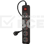 Сетевой фильтр Buro 500UNH-3-BG 3м (5 розеток) черный/серый (коробка), фото 1