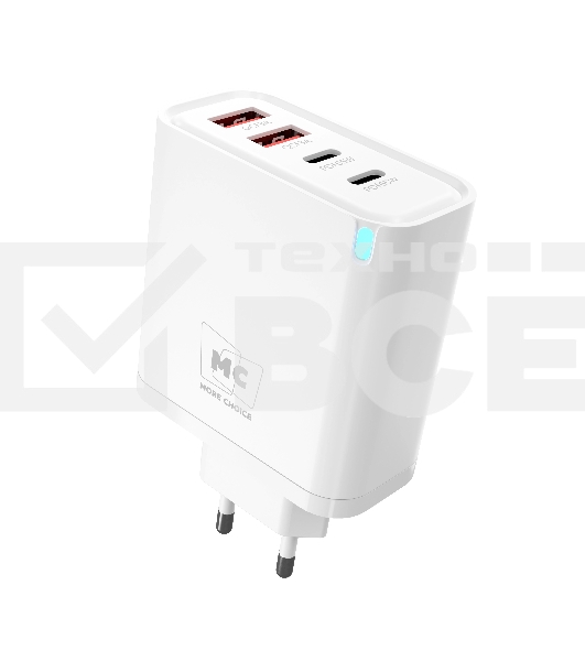 Сетевое зарядное устройство MORE CHOICE NC95 2USB+2Type-C 3.0A PD 65W, белый