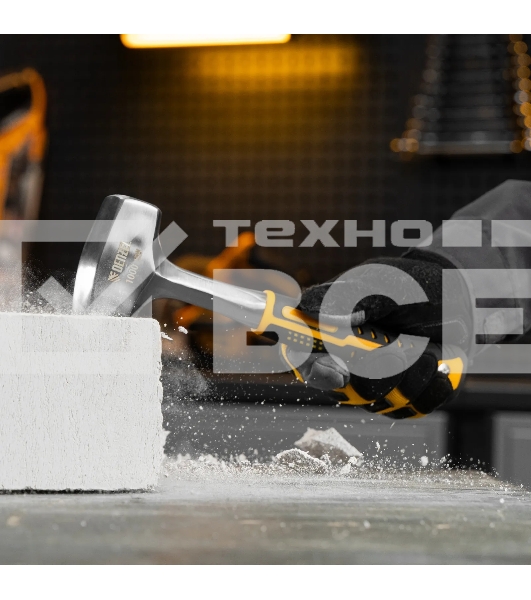 Кувалда Denzel 1 кг, цельнометаллическая, двухкомпонентная рукоятка