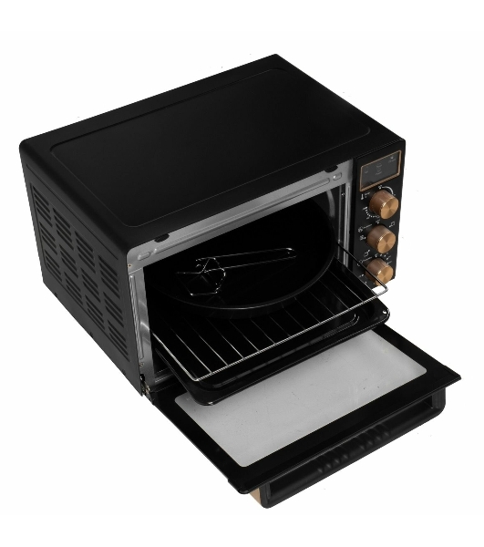 Мини-печь Kraft KF-MO 3506 KGLB (черный/золото) с дисплеем