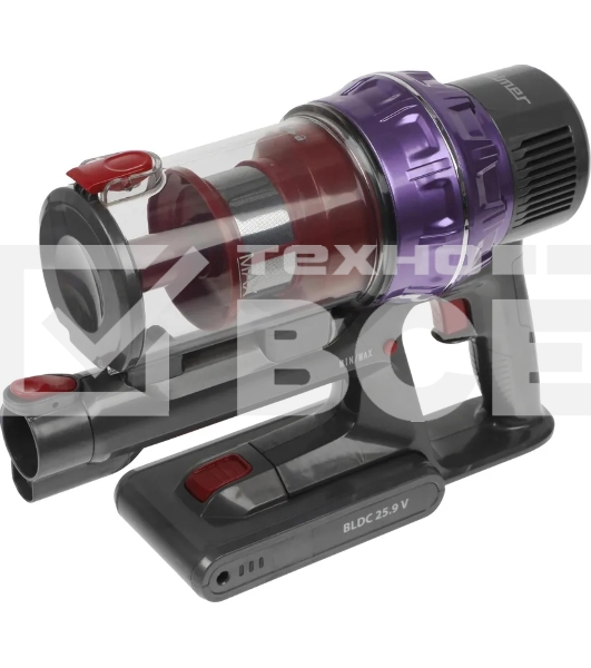 Пылесос вертикальный Zelmer STICK ZSVC925T Wiktor фиолетовый/черный, питание от аккумулятора, 380 Вт, уборка сухая, пылесборник 0.8 л