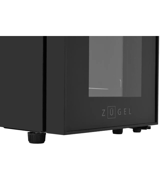 Винный шкаф ZÜGEL ZCWF123B черный, 32 л, 1 отсек, 12 бут.