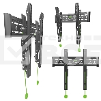 Кронштейн ONKRON TM5W / 32-65'' макс 400*400 наклон +12º от стены: 35-145мм, макс вес 68,2кг, встр уровень, белый, фото 1