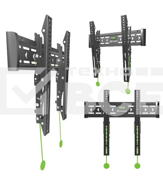 Кронштейн ONKRON TM5W / 32-65'' макс 400*400 наклон +12º от стены: 35-145мм, макс вес 68,2кг, встр уровень, белый