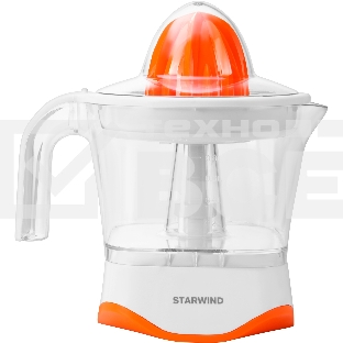Соковыжималка цитрусовая Starwind SJ 1231 30Вт рез.сок.:1мл. оранжевый/прозрачный