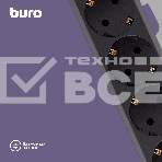Сетевой фильтр Buro 600SH-16-3-B 3м (6 розеток) черный (коробка), фото2