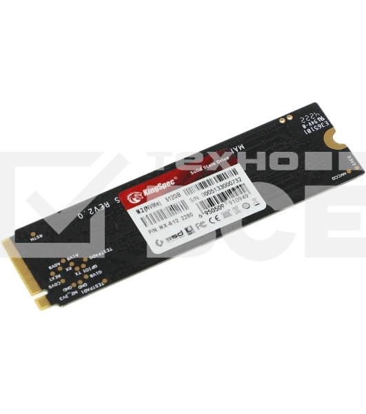 Накопитель SSD KingSpec NX-512, 512Gb, PCIe 3.0 x4, M.2 2280, NVMe, R/W 3400/3100