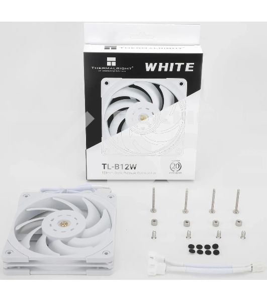 Вентилятор для корпуса Thermalright TL-B12-W белый, 120 мм, 2150 об/мин, 28.1 дБ, 4 pin