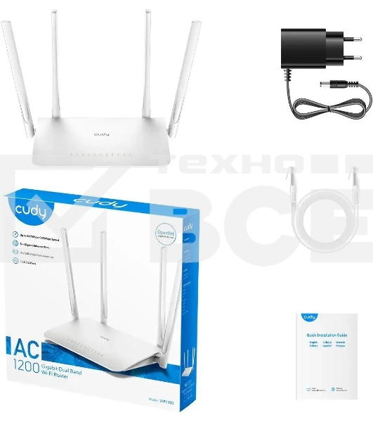 Роутер беспроводной Cudy WR1300 AC1200 10/100/1000BASE-TX/Wi-Fi белый