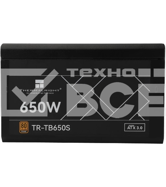 Блок питания Thermalright TR-TB650S 650W 80 PLUS Bronze, (ATX, 3, Non-modular, 1x24(20+4)pin 550mm, 1xCPU*2 8(4+4)pin 600+150mm, 1xPCIe*2 8(6+2)pin 500+150mm, 1xSATA*3+MOLEX4pin*1 400+150+150+150mm, 1xSATA*2+MOLEX4pin*2 400+150+150+150mm, Active, 120x120m
