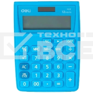 Калькулятор настольный Deli E1122/BLUE синий 12-разр.