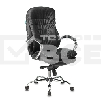 Кресло руководителя Бюрократ T-9950/BLACK черный, кожа, крестовина хром, фото 1