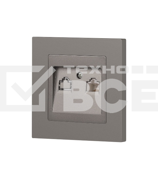 Розетка Intro Accent 6-303-09 информационная RJ45 IP20 СУ титан Б0063642