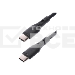 Кабель USB2.0 Cablexpert CC-USB2S-CMCM-1M-BK Type-C/Type-C, 3А, 65Вт, PD/QC3.0, силиконовый, 24 AWG, медь, 1м, черный, пакет, фото3