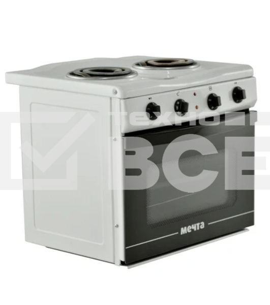 Плита электрическая Мечта 15М белый, конфорок 2 шт, духовка 25 л, 50 см x 47 см x 43 см