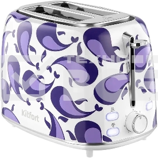 Тостер Kitfort КТ-6863 1080Вт белый/фиолетовый
