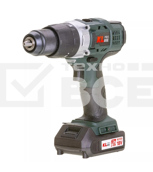 Профессиональный ударный шуруповерт Klpro KLDM18-20 (18В, Li-ion-2шт, 2.0А·ч, 40Нм, 2 скорости, подсветка, магнитная бита,З/У,в кейсе)