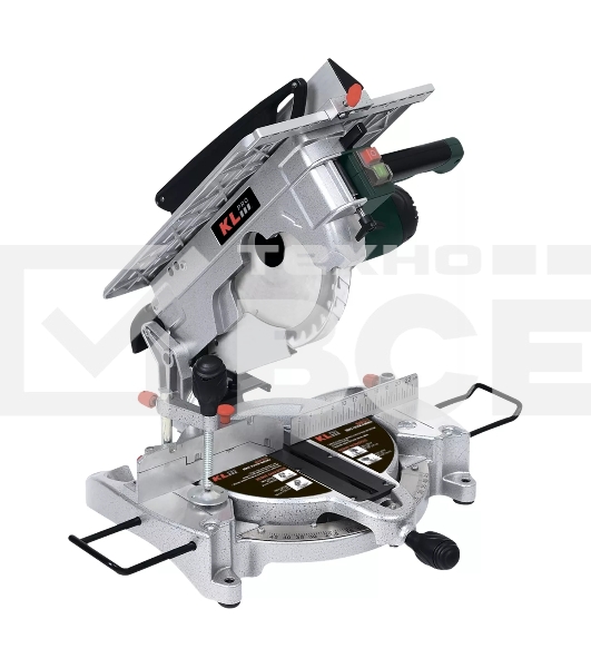 Профессиональная торцовочная пила KLPRO KLGK1512 (1900Вт, 4500об/мин, 255мм, диск по дереву в комплекте)