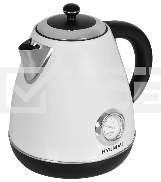 Чайник электрический Hyundai HYK-S4502 1.7 л, 2200 Вт, жемчужный/черный (корпус: нержавеющая сталь/пластик)