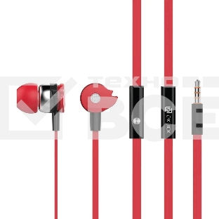 Проводные наушники Oklick HS-S-210 красный, внутриканальные, jack 3.5 мм