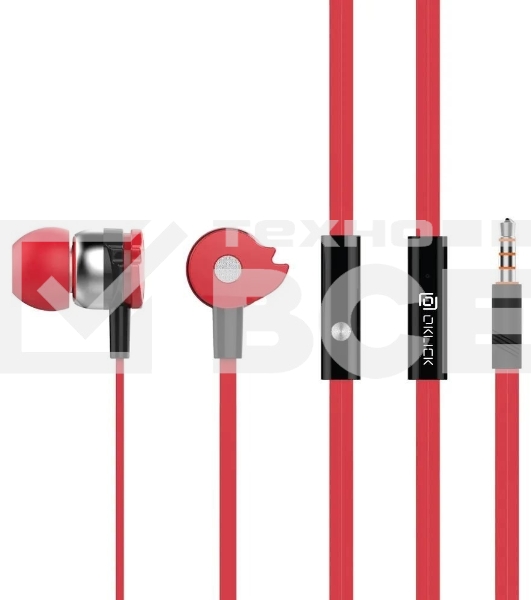 Проводные наушники Oklick HS-S-210 красный, внутриканальные, jack 3.5 мм
