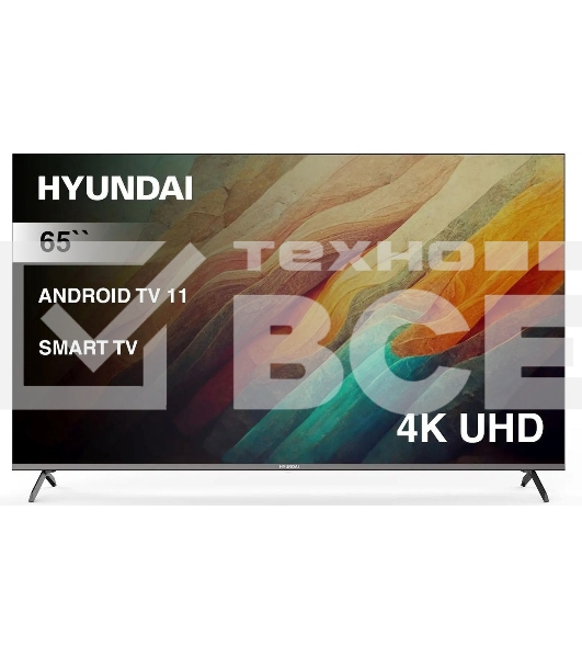 Телевизор Hyundai 65' H-LED65BU7006 черный LED UHD 60Hz Smart TV