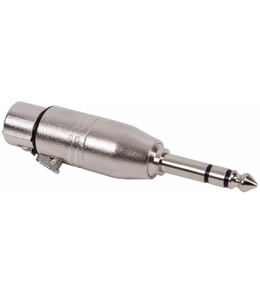 Переходник аудио FORCE CFA-015XLR (F) 3-pin на 1/4' TRS Jack (M) стерео, материал контактных частей медь, покрытие никель, матовый серебристый