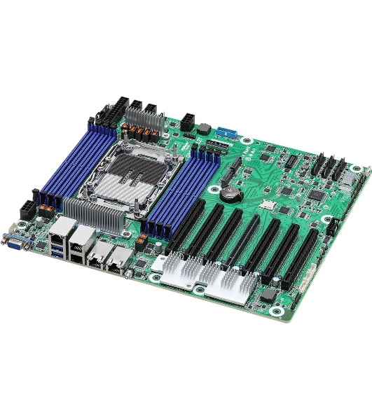Серверная материнская плата ASRock GNRD8-2L2T, 1xE2 (LGA 4710), Intel Xeon 6700P/6500P/6700E-Series, 8xDDR5 RDIMM (до 6400 МГц), MCIO, 7xPCIe 5.0 x16, 2xM.2 22110 (PCIe), 2x1Gb LAN + 2x10Gb LAN, 2xUSB-A 5Gbps, 1xVGA, 1xRJ-45 для удалённого управления, Narrow ILM, SSI CEB