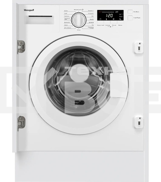 Встраиваемая стиральная машина Weissgauff WMI 6147 Inverter Steam класс:A+++, загрузка до 7кг, отжим:1400об/мин, белый