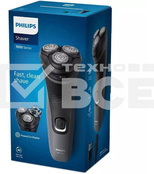 Электробритва Philips S1142/00 роторная, черный/серый