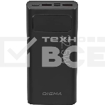 Портативный аккумулятор Digma DGPF20A 20000mAh QC3.0/PD3.0 22.5W 3A 2xUSB-A/USB-C черный, фото 1