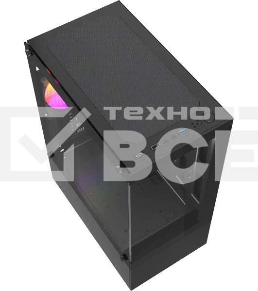 Компьютерный корпус Accord ACC-285-02B черный без БП mATX 1x120мм 1xUSB 2.0 1xUSB 3.0 1xUSB3.1 audio