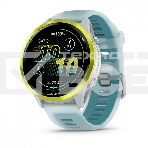 Умные часы Garmin Forerunner 570 белый, желный безель, бирюзовый ремешок 47мм, фото 1