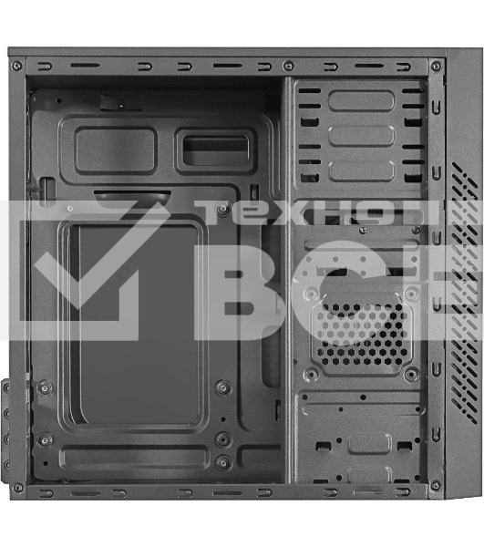 Компьютерный корпус MiniTower Ginzzu D370, RGb, Акриловое стекло, mATX, 2xUSB 2.0, черный, без БП, без вентиляторов