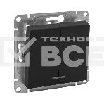 Механизм выключателя EKF UP1-SWB-24 двухклавишный, с подсветкой, черный Эпика, фото 1