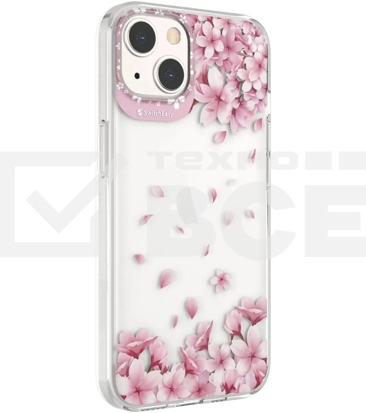 Чехол-накладка SwitchEasy Artist Starfield на заднюю сторону iPhone 13 (6.1'). Материал изделия: 100% ТПУ. Размер изделия: 151*75*12 мм. Дизайн: Sakura. SwitchEasy Artist Case For iPhone 13 (6.1') - Sakura