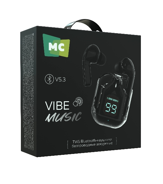 Наушники TWS More Choice BW07 черный, внутриканальные, Bluetooth, до 4 ч