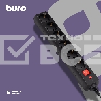 Сетевой фильтр Buro 600SH-16-3-B 3м (6 розеток) черный (коробка), фото3