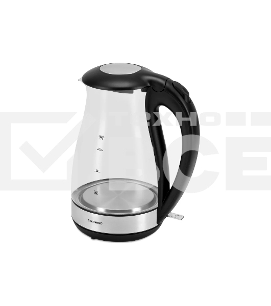 Чайник электрический Starwind SKP3039 1.7л. 2200Вт черный (корпус: стекло)
