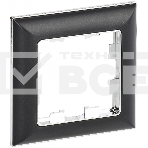 Рамка 1-местная IEK BRITE РУ-1-Бр DECOR черный/хром 3D-форма, фото4