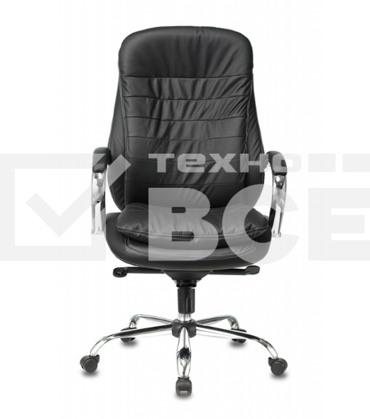 Кресло руководителя Бюрократ T-9950/BLACK черный, кожа, крестовина хром