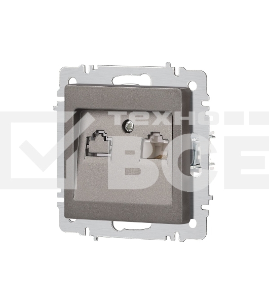 Розетка Intro Accent 6-303-09 информационная RJ45 IP20 СУ титан Б0063642