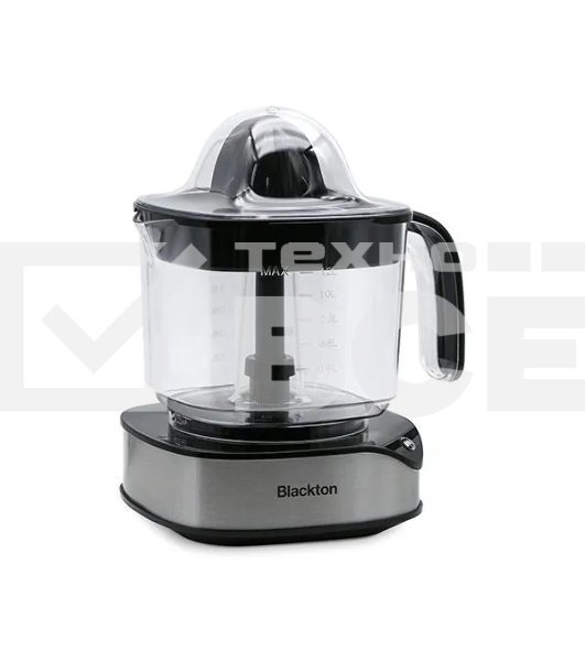 Соковыжималка Blackton Bt J1113 Black-Steel, Мощность 40 Вт, Объем кувшина 1.2 л, AC мотор, 2 сменные насадкию, Индикатор уровня сока , Прорезиненные ножки, Длина шнура электропитания 1 м, Напряжение 220-240 В, 50/60 Гц