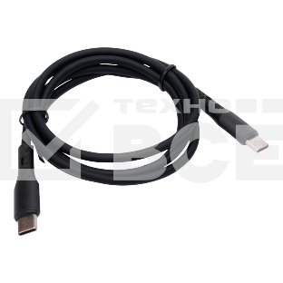 Кабель USB2.0 Cablexpert CC-USB2S-CMCM-1M-BK Type-C/Type-C, 3А, 65Вт, PD/QC3.0, силиконовый, 24 AWG, медь, 1м, черный, пакет