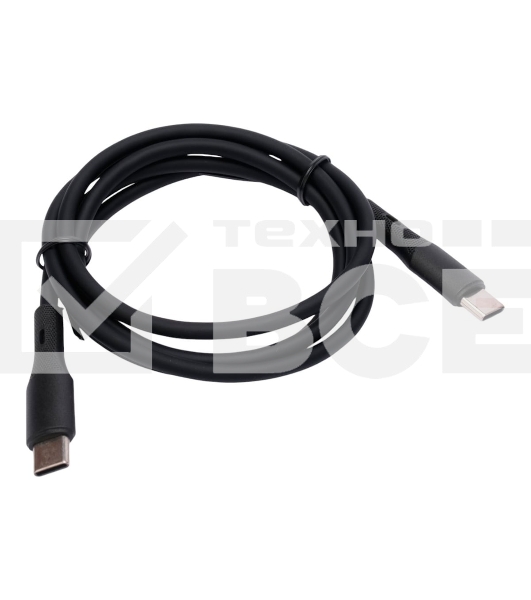 Кабель USB2.0 Cablexpert CC-USB2S-CMCM-1M-BK Type-C/Type-C, 3А, 65Вт, PD/QC3.0, силиконовый, 24 AWG, медь, 1м, черный, пакет