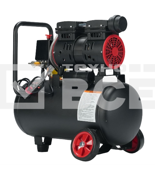 Компрессор поршневой P.I.T. PAC24-C1 безмасляный 110л/мин 24л 600Вт черный/красный