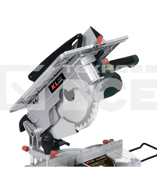 Профессиональная торцовочная пила KLPRO KLGK1512 (1900Вт, 4500об/мин, 255мм, диск по дереву в комплекте)