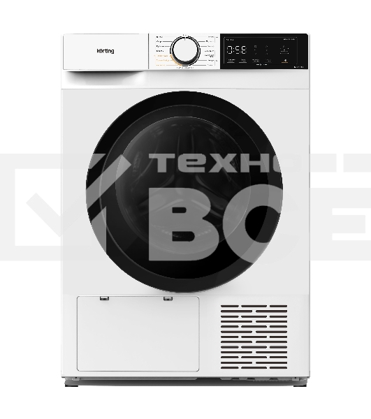 Сушильная машина Korting KD 60HP83 белый, 8 кг, сушка - тепловой насос, программ - 15, 59.5 x 84.5 x 60 см